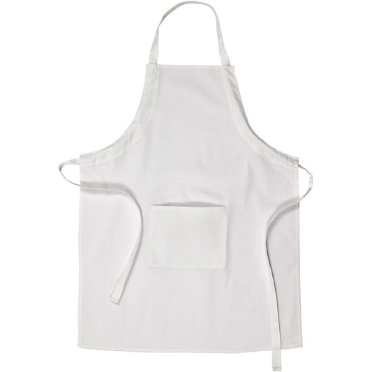 Apron, L: 84 cm, W: 65 cm, size M-XL cm, 210 g, white, 1 pc