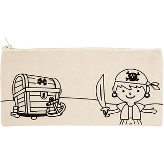 Pencil case, pirate, size 21x9 cm, 245 g, light natural, 1 pc