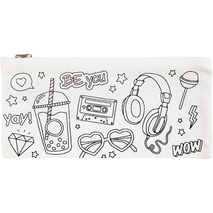 Pencil case, size 11x23 cm, 210 g, white, 1 pc