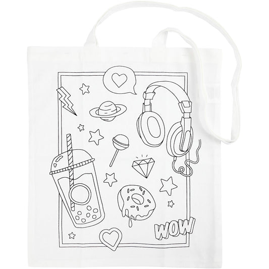 Tote bag, size 38x42 cm, 130 g, white, 1 pc