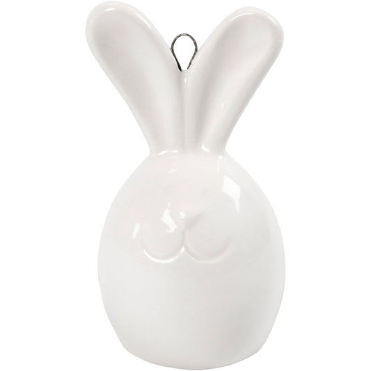 Rabbit, H: 6,7 cm, dia. 3,6 cm, white, 3 pc/ 1 pack