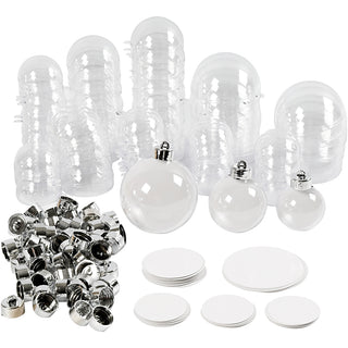 Baubles to Decorate, dia. 5+6+8 cm, 60 pc/ 1 pack