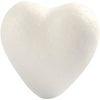 Heart, H: 6 cm, D. 3 cm, W: 6 cm, white, 5 pc/ 1 pack