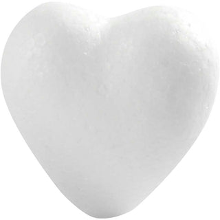 Heart, H: 6 cm, D. 3 cm, W: 6 cm, white, 50 pc/ 1 pack