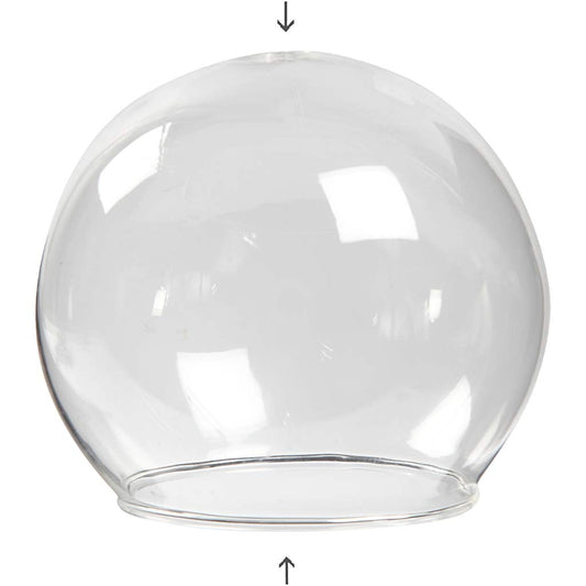 Clear Glass Baseless Hanging Bauble, dia. 8 cm, hole size 5 cm, transparent, 4 pc/ 1 pack
