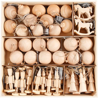Christmas Ornaments, H: 5,5-9 cm, 72 pc/ 1 pack
