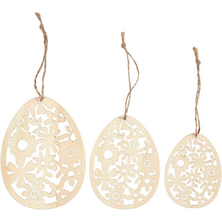 Ornaments, H: 8+10+12 cm, W: 6+7,5+9 cm, thickness 3 mm, 3 pc/ 1 pack