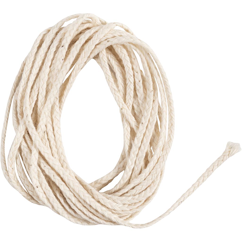 Wick, Suitable for dipped candles (dia. 15–22 mm) and moulded candles (dia. 40–60 mm), 100 g, 3 m/ 1 pack