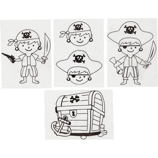 Shrink plastic sheets with motifs, pirates, sheet 10,5x14,5 cm, thickness 0,3 mm, matt transparent, 4 sheet-