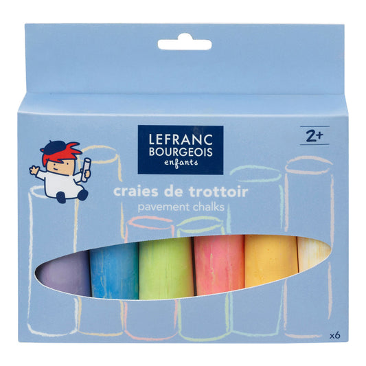 Lefranc Bourgeois Enfants Large Sidewalk Chalk - 6 Pack