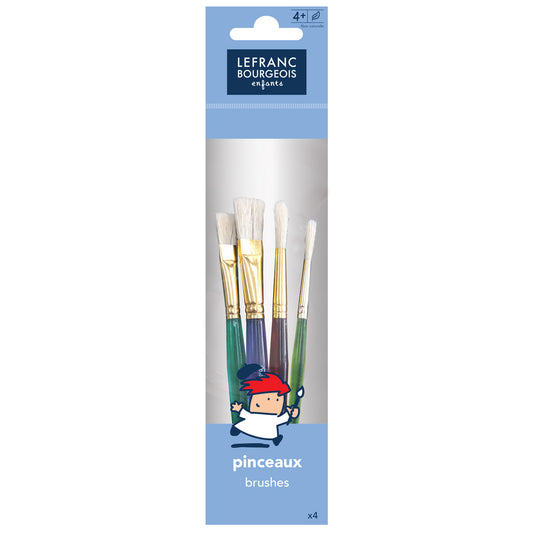 Lefranc Bourgeois Enfants Fun Brush - Transparent Blue 4 Pack