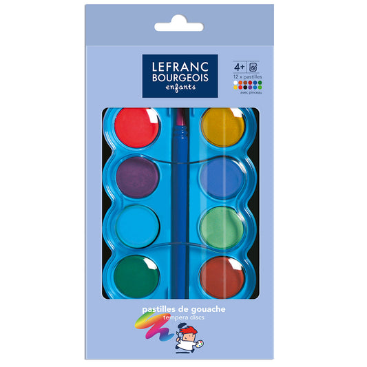 Lefranc Bourgeois Enfants 12 Tempera Discs & Brush