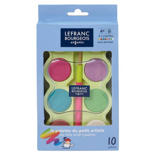 Lefranc Bourgeois Enfants 8 Tempera Discs Set & Brush