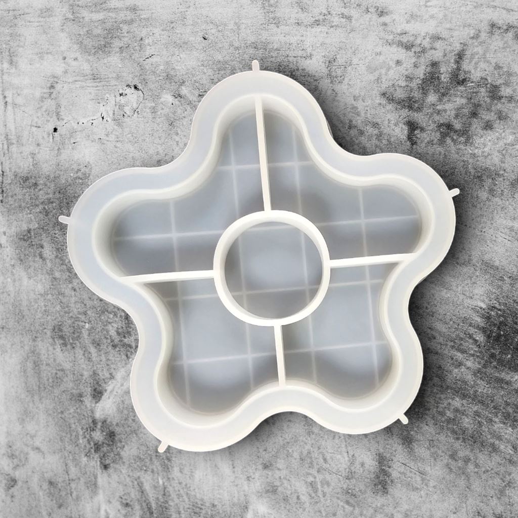Flower Mosaic Checkered Tray Silicone Mould