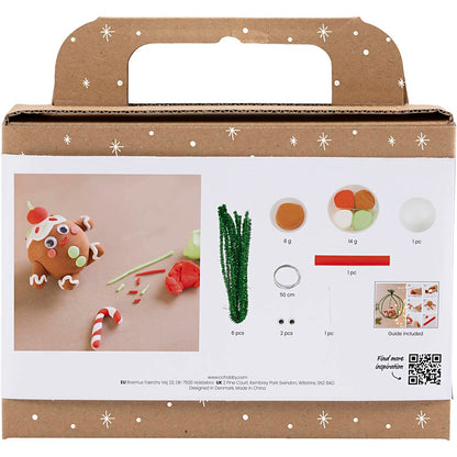 Mini Craft Kit Modelling, Gingerbread man, assorted colours, 1 pack