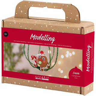 Mini Craft Kit Modelling, Gingerbread man, assorted colours, 1 pack