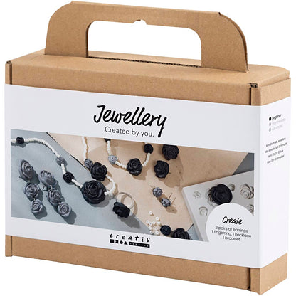Mini Craft Kit Jewellery, Roses, black, black/white, white
