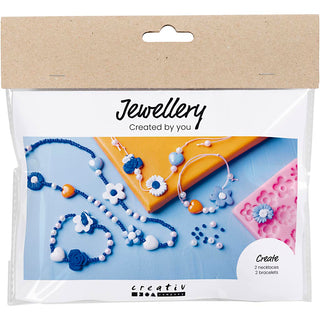 Mini Craft Kit Jewellery, Flowers, assorted colours, 1 pack