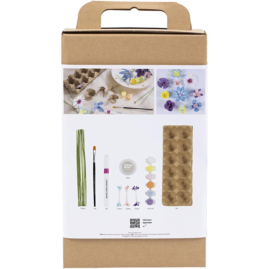 Craft Kit Egg Carton Flowers, pastel colours