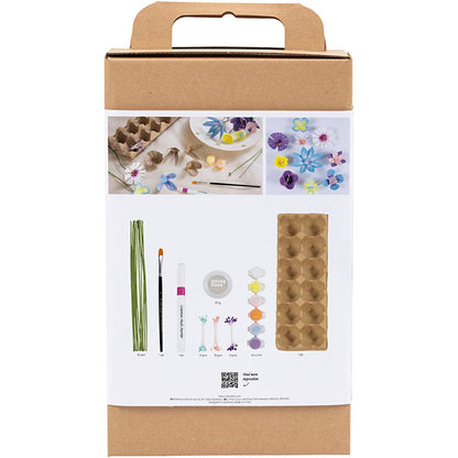 Craft Kit Egg Carton Flowers, pastel colours