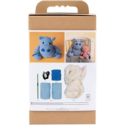 Craft Kit Amigurumi , Hippo, blue, light blue