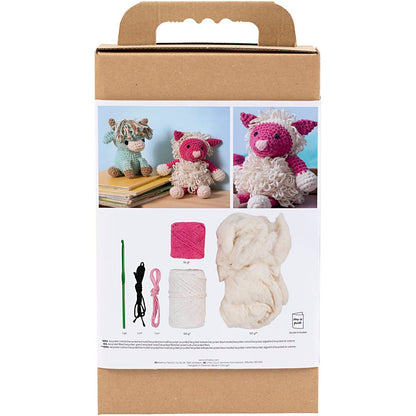 Craft Kit Amigurumi , Sheep, pink, off white