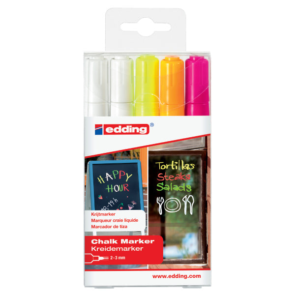 Edding 4095 Chalk Assorted wallet of 5 markers (2x049  1x065  1x066  1x069)