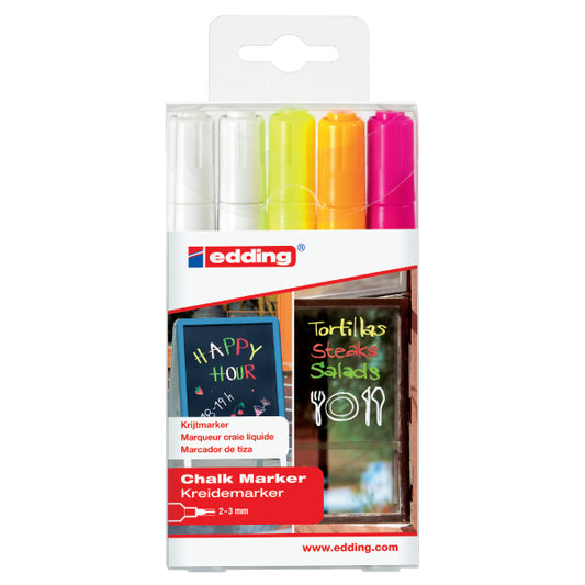Edding 4095 Chalk Assorted wallet of 5 markers (2x049  1x065  1x066  1x069)