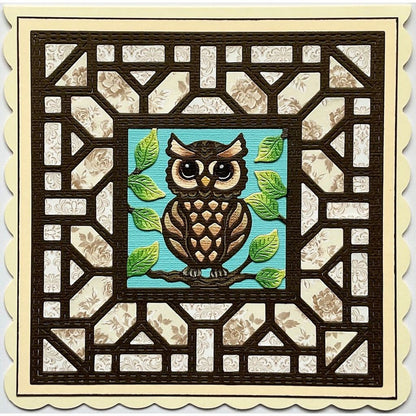 Large Owl Applique Patchwork Square Sweet Dixie Cutting Die