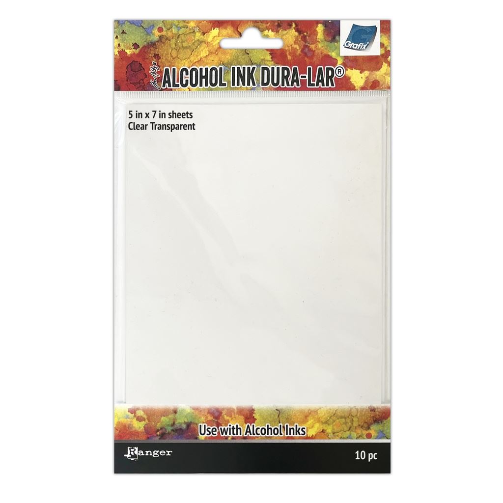 Tim Holtz Alcohol Ink Dura - Lar Clear Transparent Surface  (10 Sheets, 5 x 7)