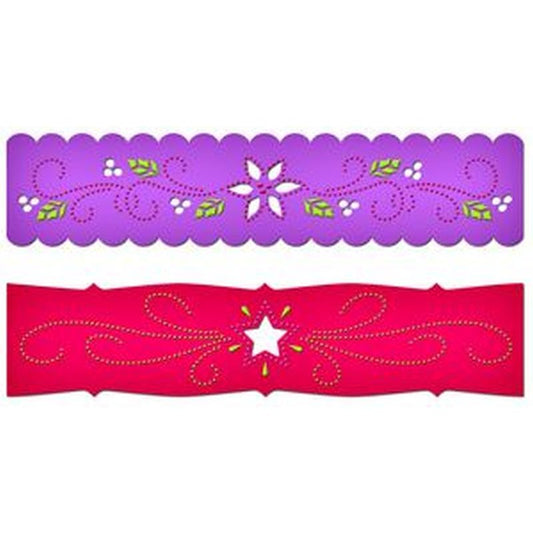 Poinsettia & Stars Border