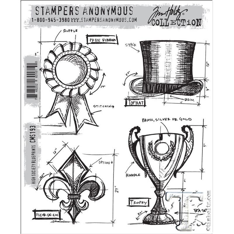 Tim Holtz - High Society Blueprints- Stamp