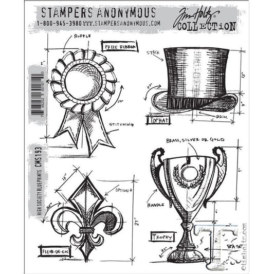 Tim Holtz - High Society Blueprints- Stamp