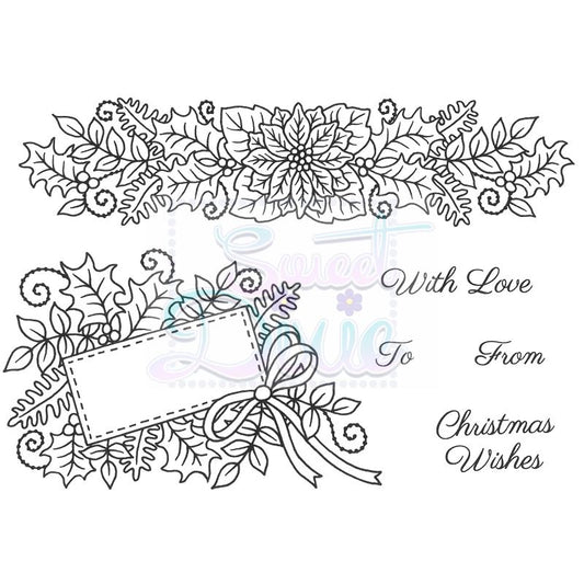 SD Floral Christmas Border and Tag