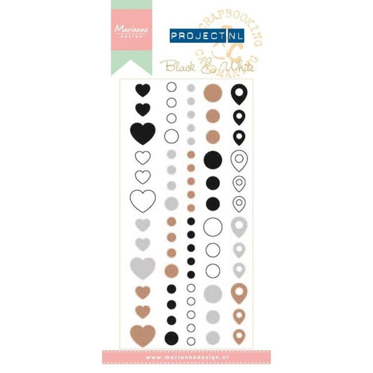 Enamel stickers-Black & White