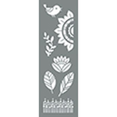 DecoArt Mid-Century Flowers 6"x18" Stencil