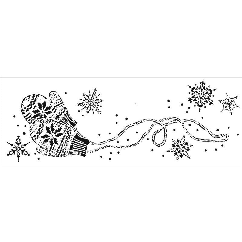 16Ã”Ã¸Î©x6 Stencil Snowy Mittens