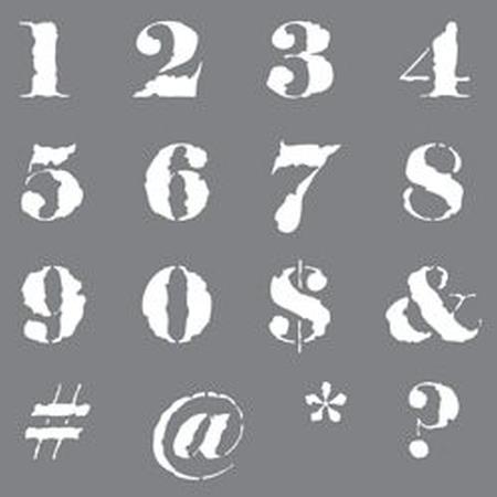 DecoArt Distressed Numbers Stencil