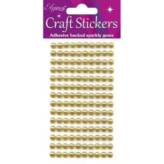 4mm Pearls Gold Craft Stickers No.35 - 240 pieces