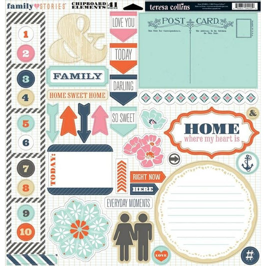 Family Stories 12x12 Chipboard Sold in Singles
