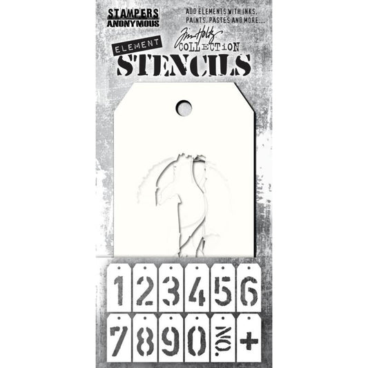 Tim Holtz - FREIGHT, ELEMENT STENCILS (12 EA.)