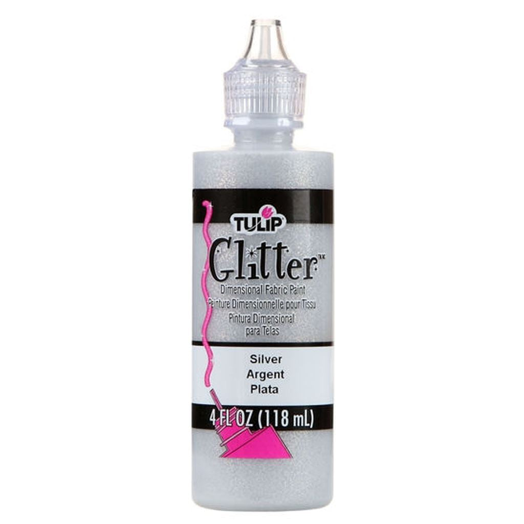 Tulip Glitter Silver Dimensional Fabric Paint 4oz