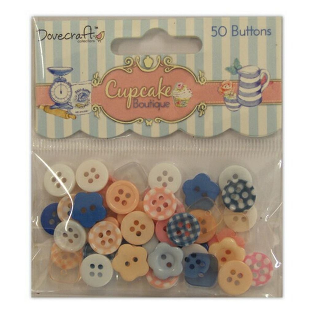 Dovecraft Plastic buttons Cupcake Boutique x50