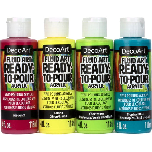 DecoArt 4 Colour Fluid Art Tropical Pouring Value