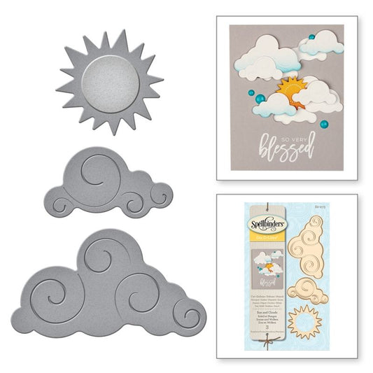 Sun and Clouds Etched Dies