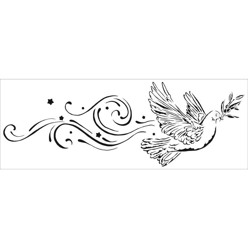 16Ã”Ã¸Î©x6 Stencil Peace Dove