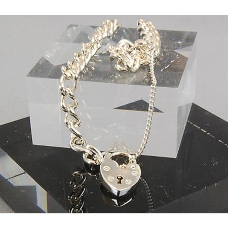 Padlock Charm Bracelet -Hallmarked
