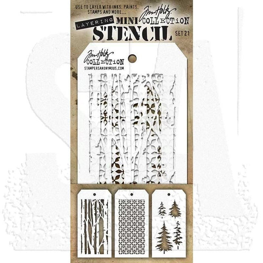 Tim Holtz - Mini Stencil Set 21