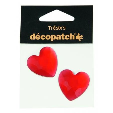 Pack of 2 hearts, 3cm  Red