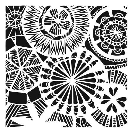 6x6 Stencil Floral Spectacle